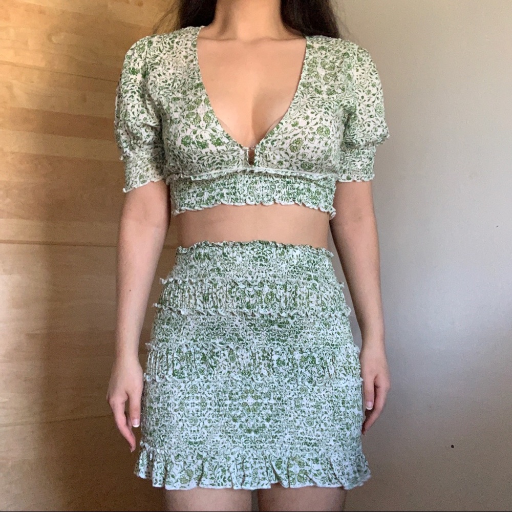 Smocked 2 piece boho matching skirt set - Picture 2 of 16